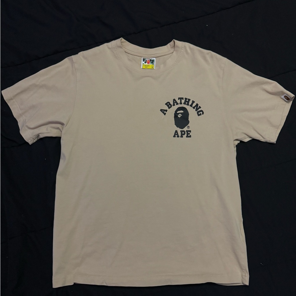 Bape Tan Short Sleeve Tee Minimalist Design